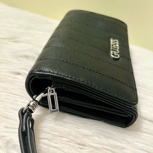 Guess Faux Leather Black Wristlet Wallet